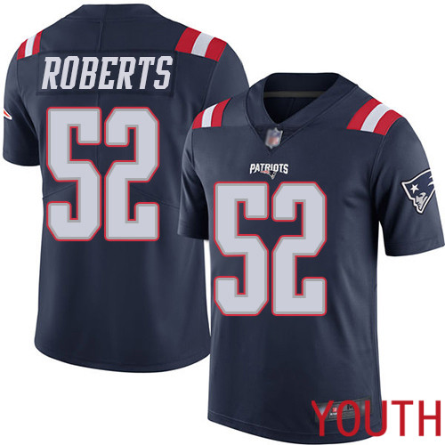 New England Patriots Football 52 Rush Vapor Limited Navy Blue Youth Elandon Roberts NFL Jersey
